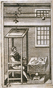Portrait of Santorio Santorio (from Santorio Santorio, De statica medicina aphorismorum sectiones septem; accedunt hoc opus commentarii Martini Lister et Georgii Baglivi, Patavii, typis Jo. Baptistae Conzatti, 1710).