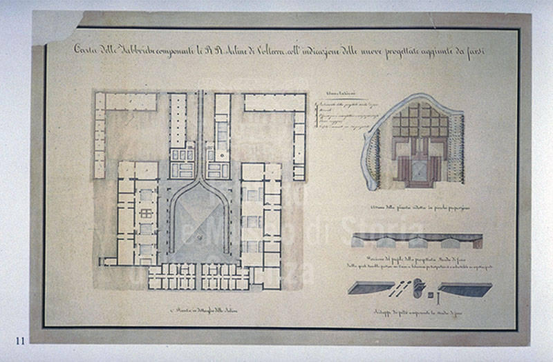 Plan of the factories of the Salterns of Volterra, 1843, State Archive of Florence.