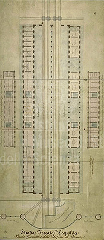 Ex Stazione Leopolda di Firenze, Pianta geometrica della Stazione Leopolda di Firenze, Gabinetto Disegni e Stampe degli Uffizi, Firenze.