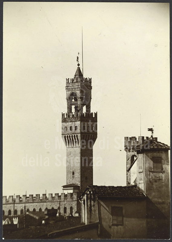 Photographic print by Giorgio Roster depicting the Tower of Palazzo Vecchio, Florence, 1892 ca., Roster Fund, Institute and Museum of the History of Science, Florence.