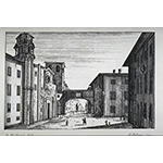 Engraving by Bartolomeo Polloni representing Palazzo Ducale at Pisa.