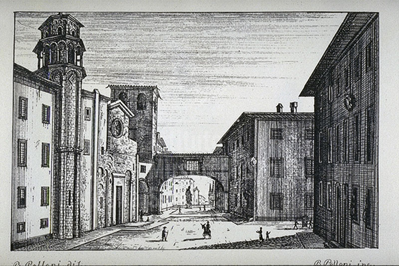 Incisione di Bartolomeo Polloni raffigurante il Palazzo Ducale di Pisa