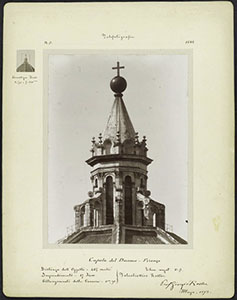 Telephotograph by Giorgio Roster depicting the lantern of the Dome of  Santa Maria del Fiore, March 1893 ca., Roster Fund, Istituto e Museo di Storia della Scienza, Florence.