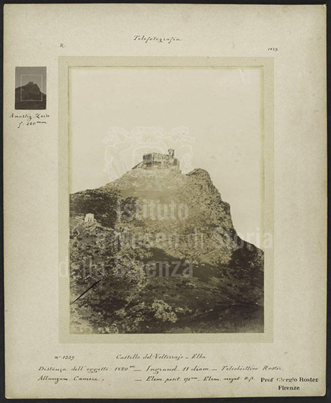 Telephotograph by Giorgio Roster depicting the Volterraio Castle, Elba Island, 1895 ca., Roster Fund, Institute and Museum of the History of Science, Florence.