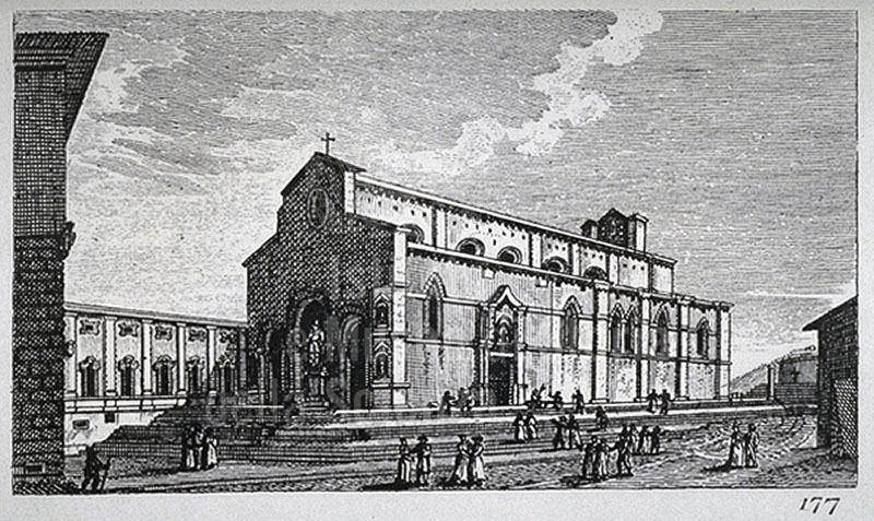 Engraving depicting the Cathedral of Arezzo, F. Fontani, "Viaggio pittorico della Toscana", Firenze, per V. Batelli, 1827 (3 ed.).