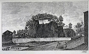 Engraving representing the Santuario della Verna, F. Fontani, "Viaggio pittorico della Toscana", Florence, for V. Batelli, 1827 (3rd ed.).