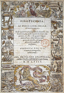 Frontispiece of: Vannoccio Biringuccio, "Pirotechnia", Venice 1540.
