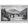Incisone raffigurante il ponte della Maddalena (disegnatore L. Bandoni, incisore A. Verico), in A. Mazzarosa, "Guida di Lucca e dei luoghi pi importanti del ducato", Lucca, 1843.