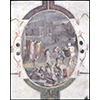 Ovale con la ristrutturazione e l'ampliamento del convento di San Marco. Particolare del soffitto del cortile di Palazzo Vecchio dipinto da Marco da Faenza, 1556 (Palazzo Vecchio, Firenze).