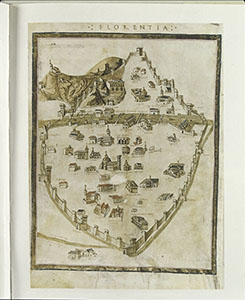 Map by Piero del Massaio showing Florence in 1472.