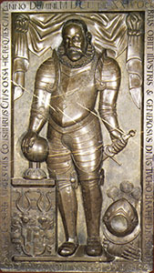 Tycho Brahe's tombstone (Cathedral of the Virgin Mary near Tyn - Panna Marie pred Týnem - Prague).