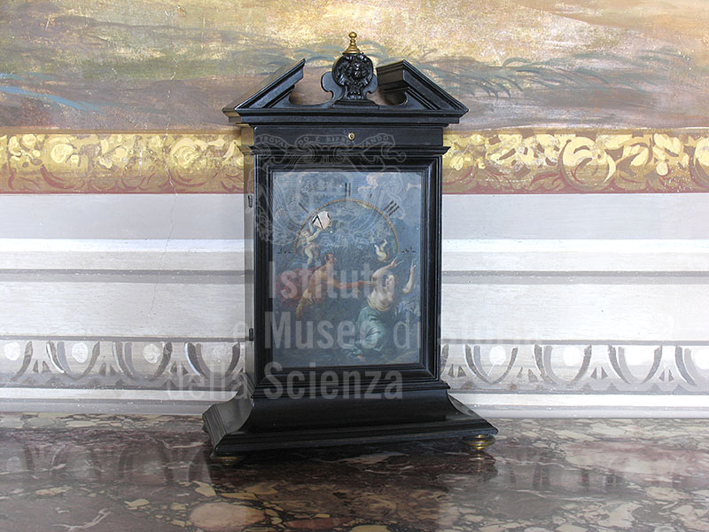 Diurnal mechanical clock dating from the 17th century. Villa Medicea di Cerreto Guidi e Museo Storico della Caccia e del Territorio.