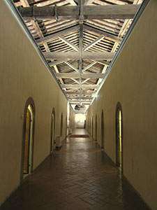 Left-hand corridor on the first floor of the Museo di San Marco in Florence.