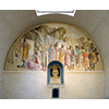 Affresco di Beato Angelico e Benozzo Gozzoli con "Adorazione dei Magi e Cristo in Piet " all'interno della cella di Cosimo de' Medici (n. 39),  Museo di San Marco, Firenze.