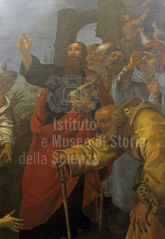 Oil on canvas by Giovanni Bilivert representing the "Miracle of St. Paul" (1644), formerly in the Serragli Chapel of the Basilica di San Marco and now displayed in the Museo di San Marco, Florence.