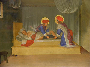 Fra Angelico, "Recovery of Deacon Justinian", panel in the predella of the San Marco Altarpiece, Museo di San Marco, Florence.