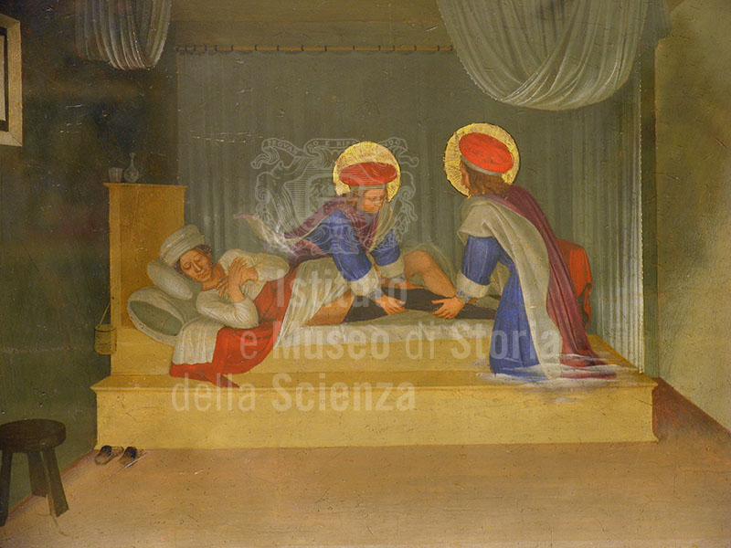 Beato Angelico, "Guarigione del diacono Giustiniano", pannello della predella della Pala di San Marco, Museo di San Marco, Firenze.