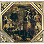 Dipinto di Giorgio Vasari e Giovanni Stradano. raffigurante la "Battaglia di Marciano in Val di Chiana", Palazzo Vecchio, Salone dei Cinquecento, Firenze.