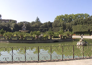 The pool with the island, Boboli Gardens, Florence.