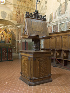 Il leggio grande da coro nella cappella di Maria Maddalena e Sagrestia, Museo del Bargello, Firenze.