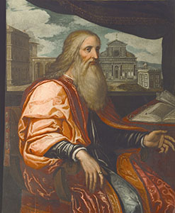 Portrait of Giovanni by Paolo Rucellai: detail of the faade of the church of Santa Maria Novella in Florence. Oil on wood panel attributed to Francesco Salviati, 1540 ca. (Collezione Rucllai, Firenze).