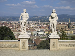 Veduta panoramica di Firenze dal Belvedere del Giardino di Palazzo Mozzi Bardini.