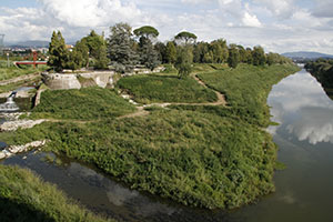 Il Parco delle Cascine visto dal ponte all'Indiano, Firenze.