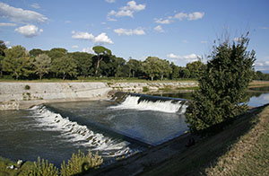 Weirs on the Arno River, Parco delle Cascine, Florence.