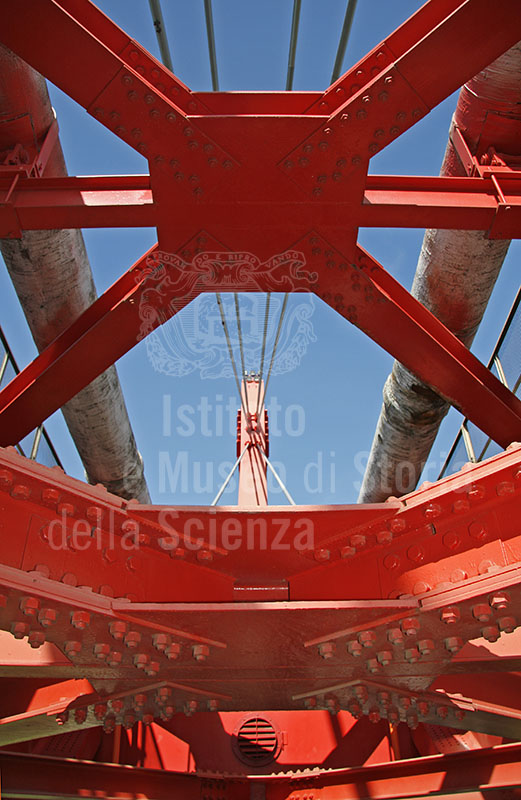 Detail of the metal structure of Ponte all'Indiano, Florence.