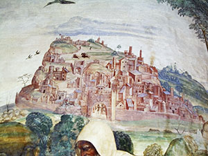 Fresco in the cloister of the Abbey of Monte Oliveto Maggiore.