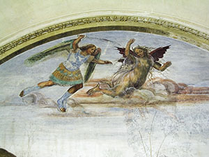 Fresco in the cloister of the Abbey of Monte Oliveto Maggiore.