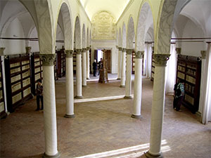 Interior of the Library in the Abbey of Monte Oliveto Maggiore.