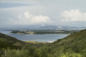 Panorama of the Gulf of Baratti from Populonia.