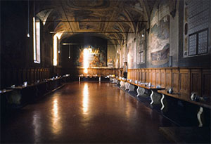 Interior of the Abbey of Monte Oliveto Maggiore.