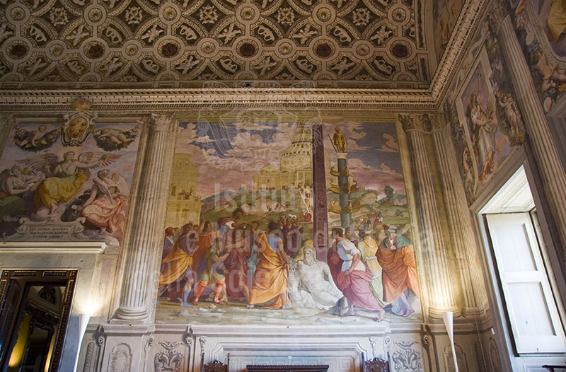 Franciabigio, "Ritorno di Cicerone dall'esilio", sala di Leone X, Villa Medicea Ambra, Poggio a Caiano.