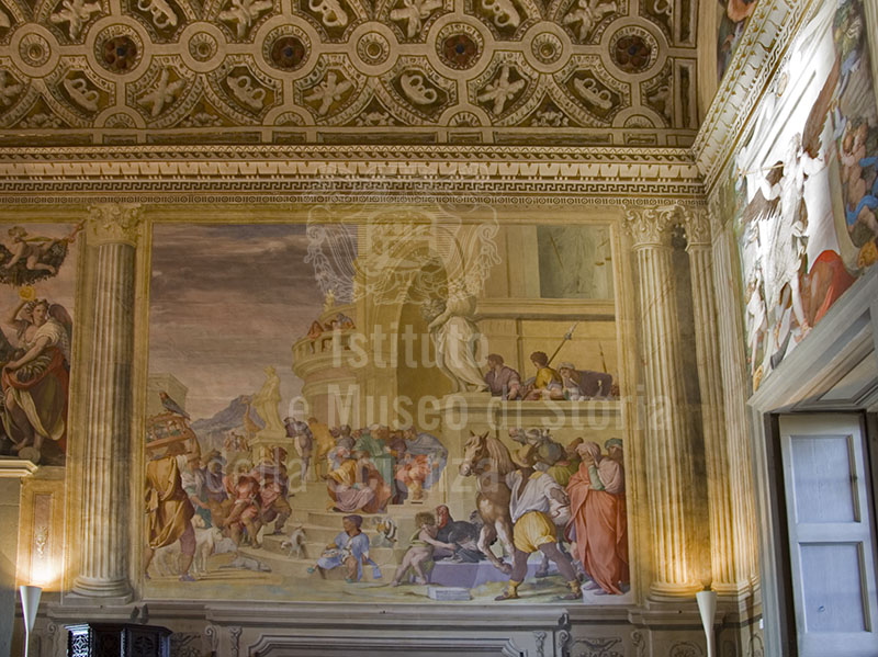 Alessandro Allori, "Siface re di Numidia riceve Scipione", sala di Leone X, Villa Medicea Ambra, Poggio a Caiano.