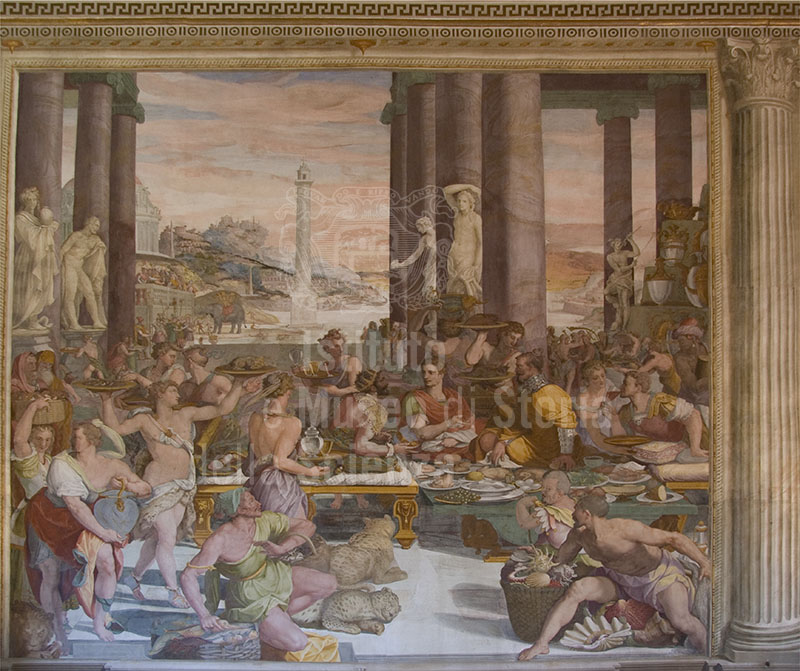 Andrea del Sarto e Alessandro Allori, "Tributo a Cesare", sala di Leone X, Villa Medicea Ambra, Poggio a Caiano.
