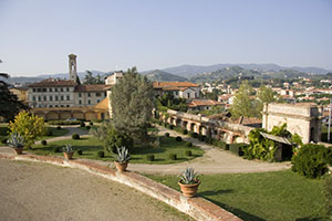 Vista panoramica dal giardino di Villa Ambra, Poggio a Caiano.