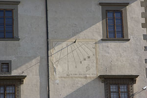 Sundial placed over the faade of Villa Ambra, Poggio a Caiano.