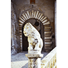 Sculpture of a lion in the historical centre of Pitigliano.