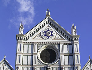 Facciata della Basilica di Santa Croce, Firenze.