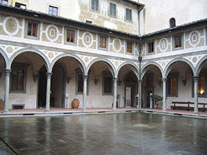 Main courtyard of the  Hospital of the Innocent, Florence.