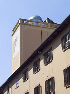 Sundial and dome of the Istituto Geografico Militare, Florence.