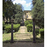 Columns with decorative elements, Stibbert Garden, Florence.
