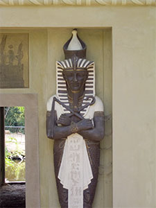 Detail of a statue of the little Egyptian temple, Stibbert Garden, Florence.