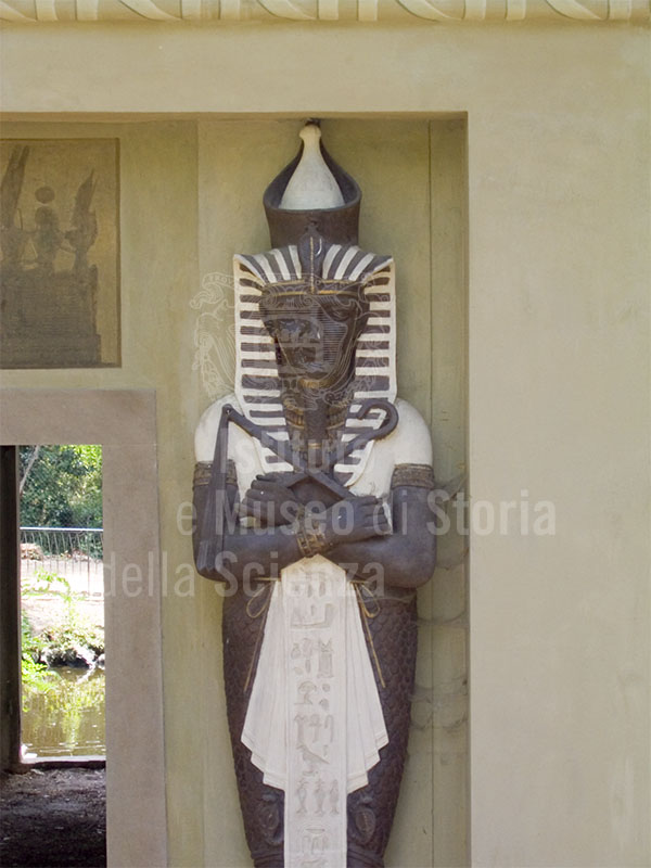 Detail of a statue of the little Egyptian temple, Stibbert Garden, Florence.