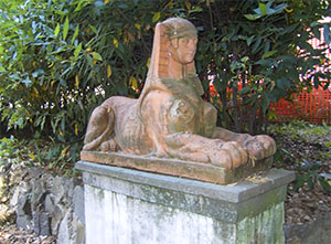 Sphinx in terracotta, Stibbert Garden, Florence.