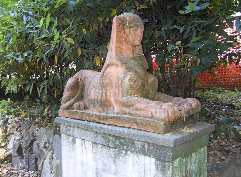 Sphinx in terracotta, Stibbert Garden, Florence.