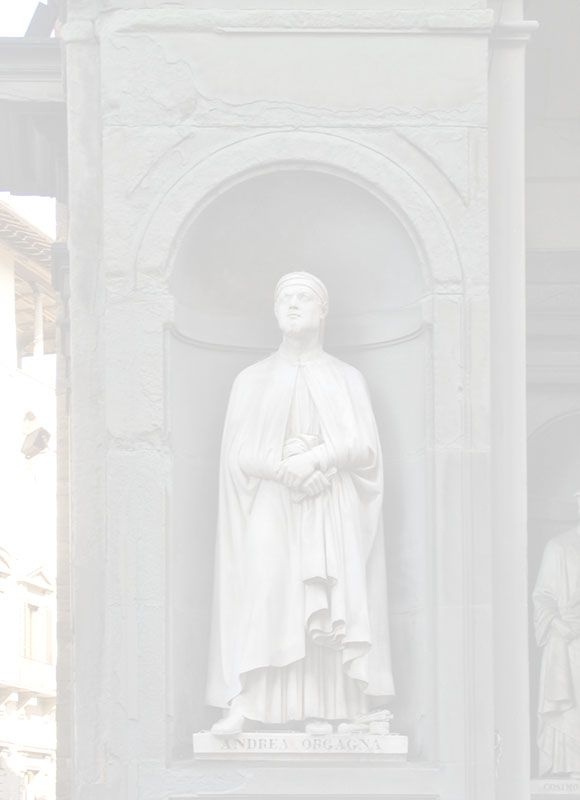 Statue of Andrea Orcagna, the Uffizi Loggia, Florence.