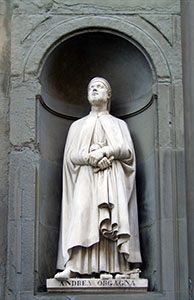 Statue of Andrea Orcagna,  the Uffizi Loggia, Florence.